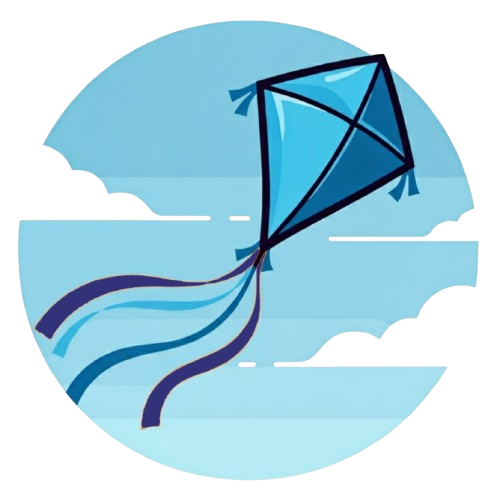 Updraft logo of a kite sailing in the clouds